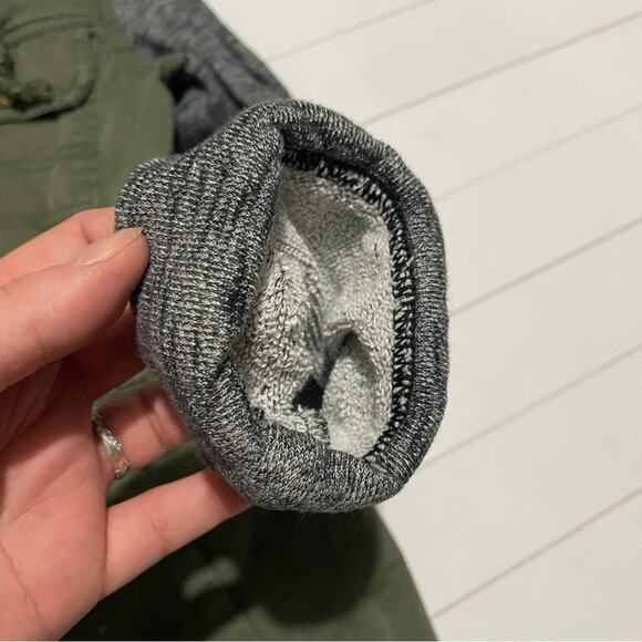 Mudd Olive Army Green Gray Knit Hooded Utility Vest‎ Jacket Women’s Size XS - Picture 5 of 9